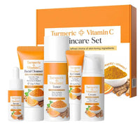 5Pcs Turmeric Skin Care Set Facial Acne Cleansing Cream Temeric Cream Shrink Pores Moisturizing Toner Eye Cream Face Cleanser